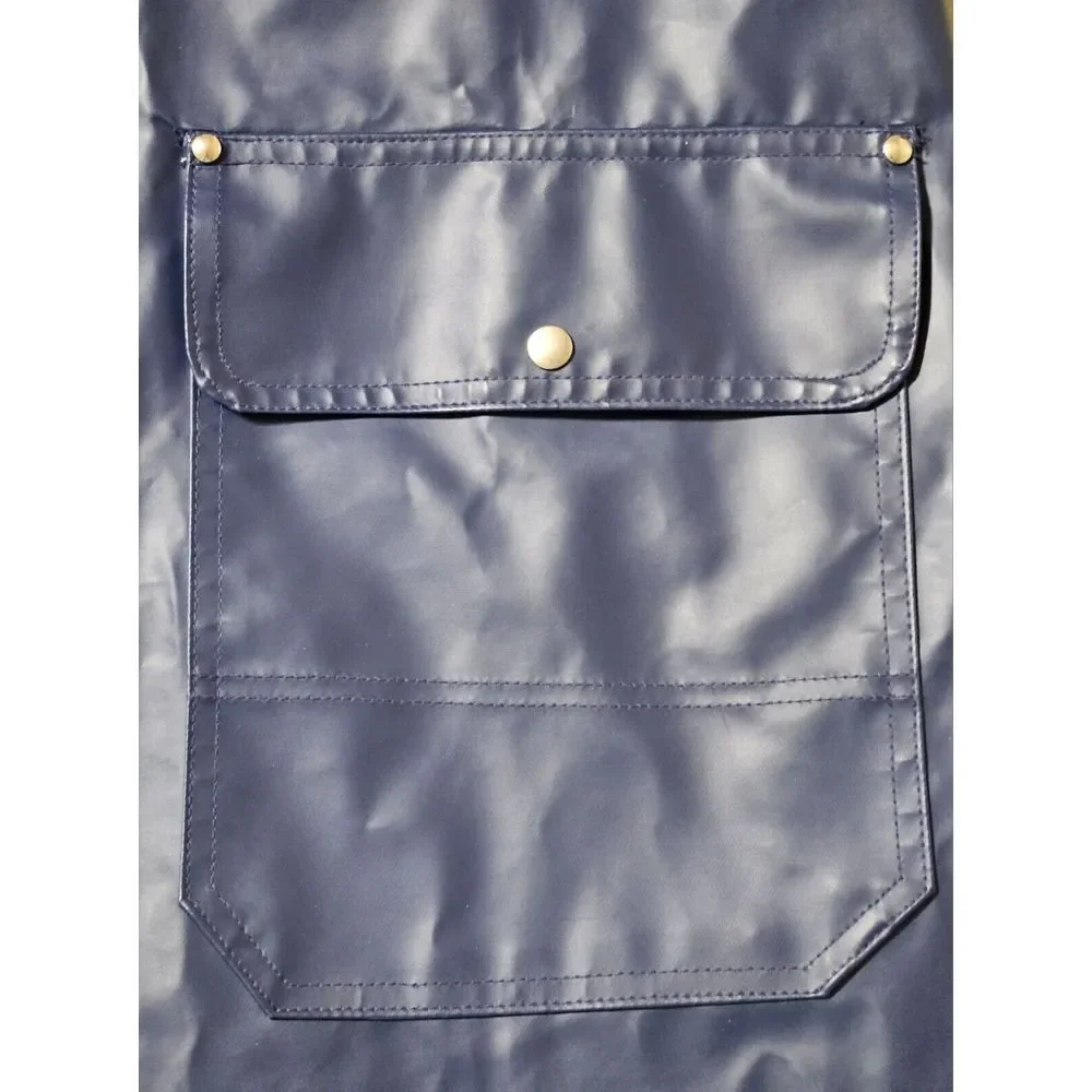 Vintage RARE Ralph‎ Lauren Blue Rubberized Canvas Trench Coat Saling 80s Adult M
